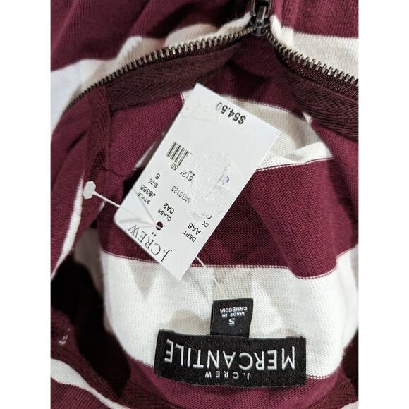 J. Crew Mens Sweatshirt Mercantile 100% Cotton Stripe Red Size Small NWT - Picture 2 of 5